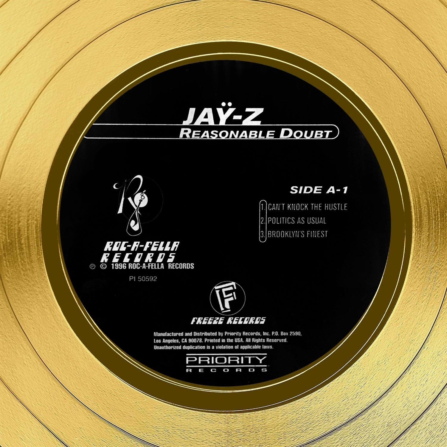 RIAA Reasonable Doubt Gold Record