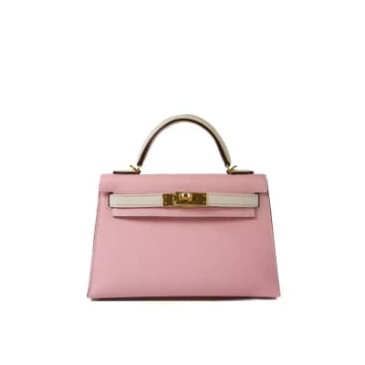 Hermès Mini Kelly II 20 Rose Sakura Swift